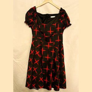Black / Red Cross Retro-style Hanpceirs Dress 2X